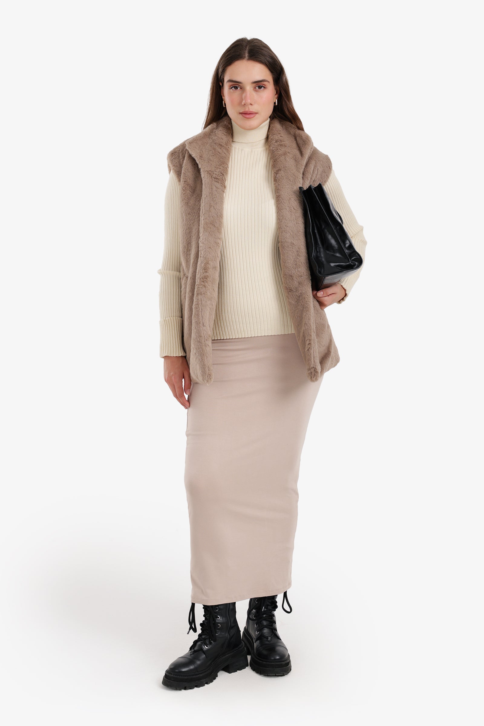 Open Neckline Sleeveless Vest