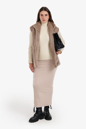 Open Neckline Sleeveless Vest