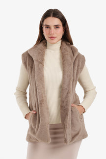 Open Neckline Sleeveless Vest