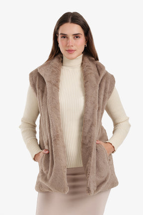 Open Neckline Sleeveless Vest