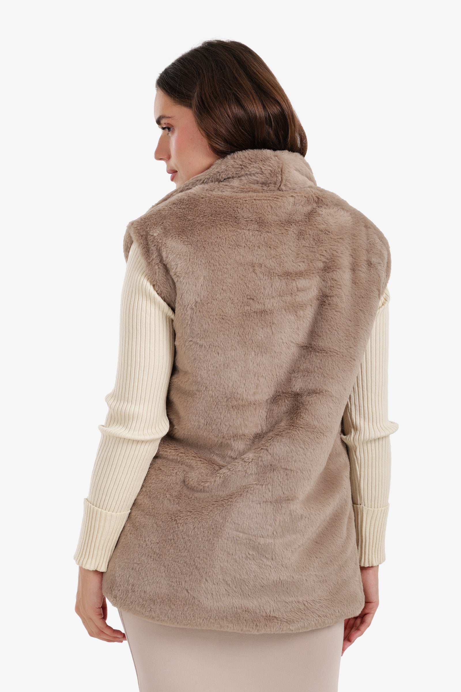 Open Neckline Sleeveless Vest