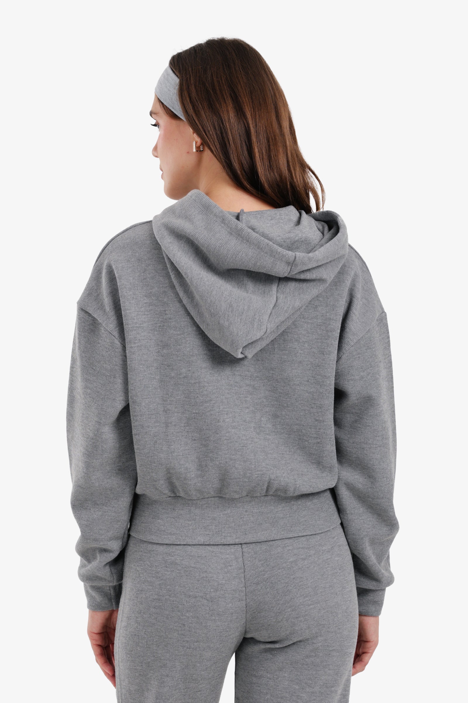 سويت شيرت مضلع وغطاء رأس 