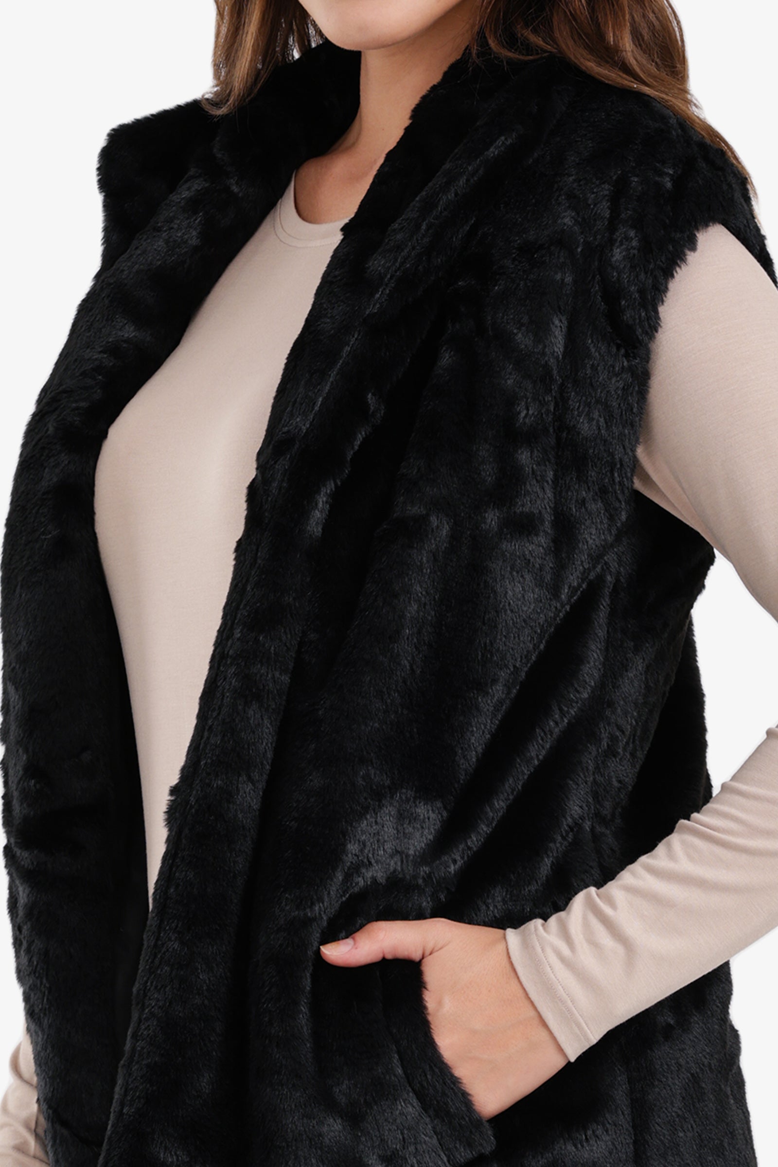 Open Neckline Sleeveless Vest