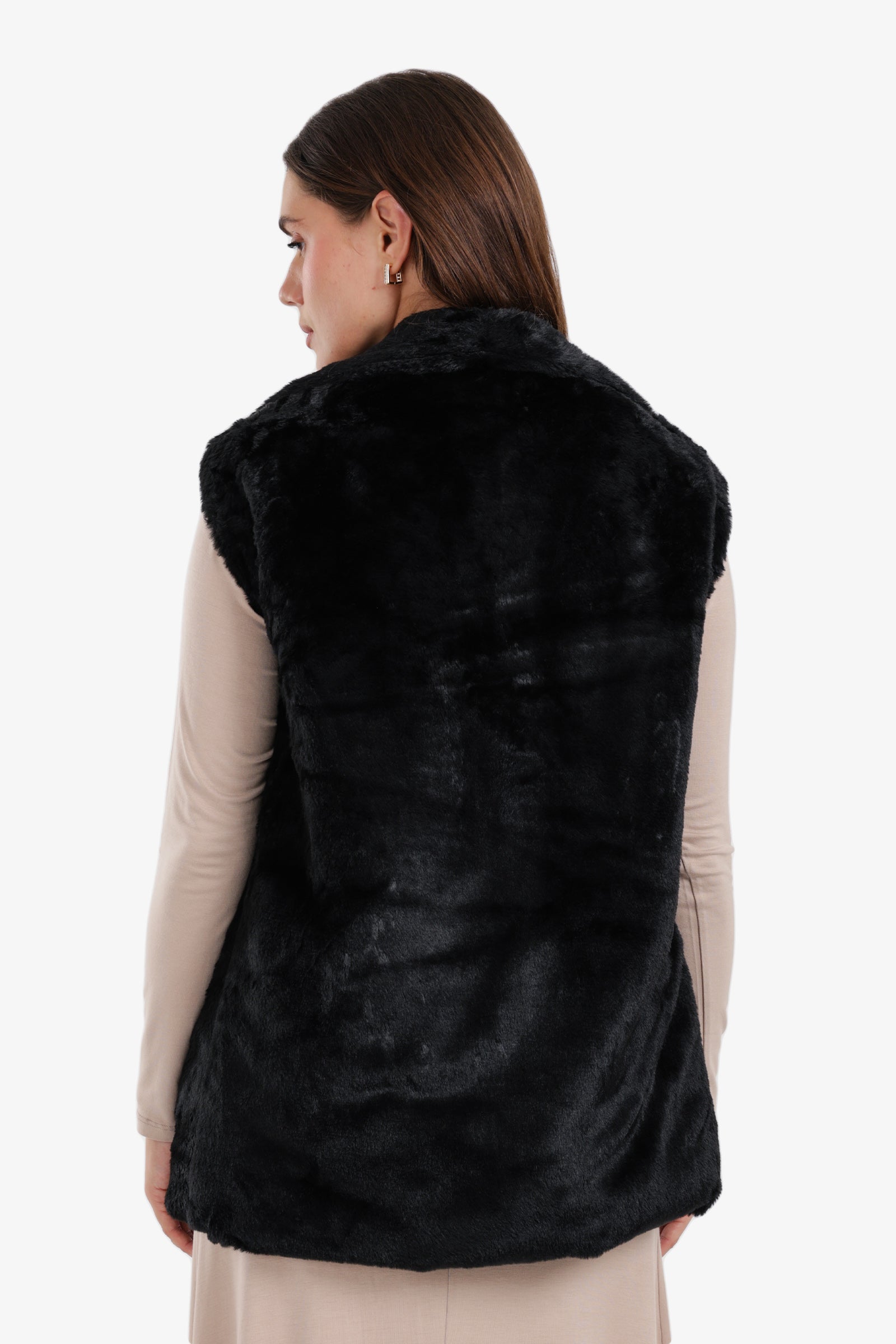 Open Neckline Sleeveless Vest