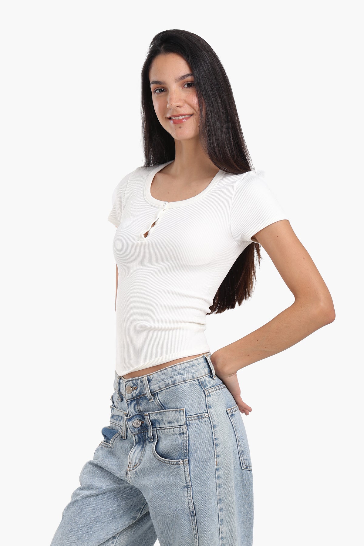 Top with Snap Button Closure