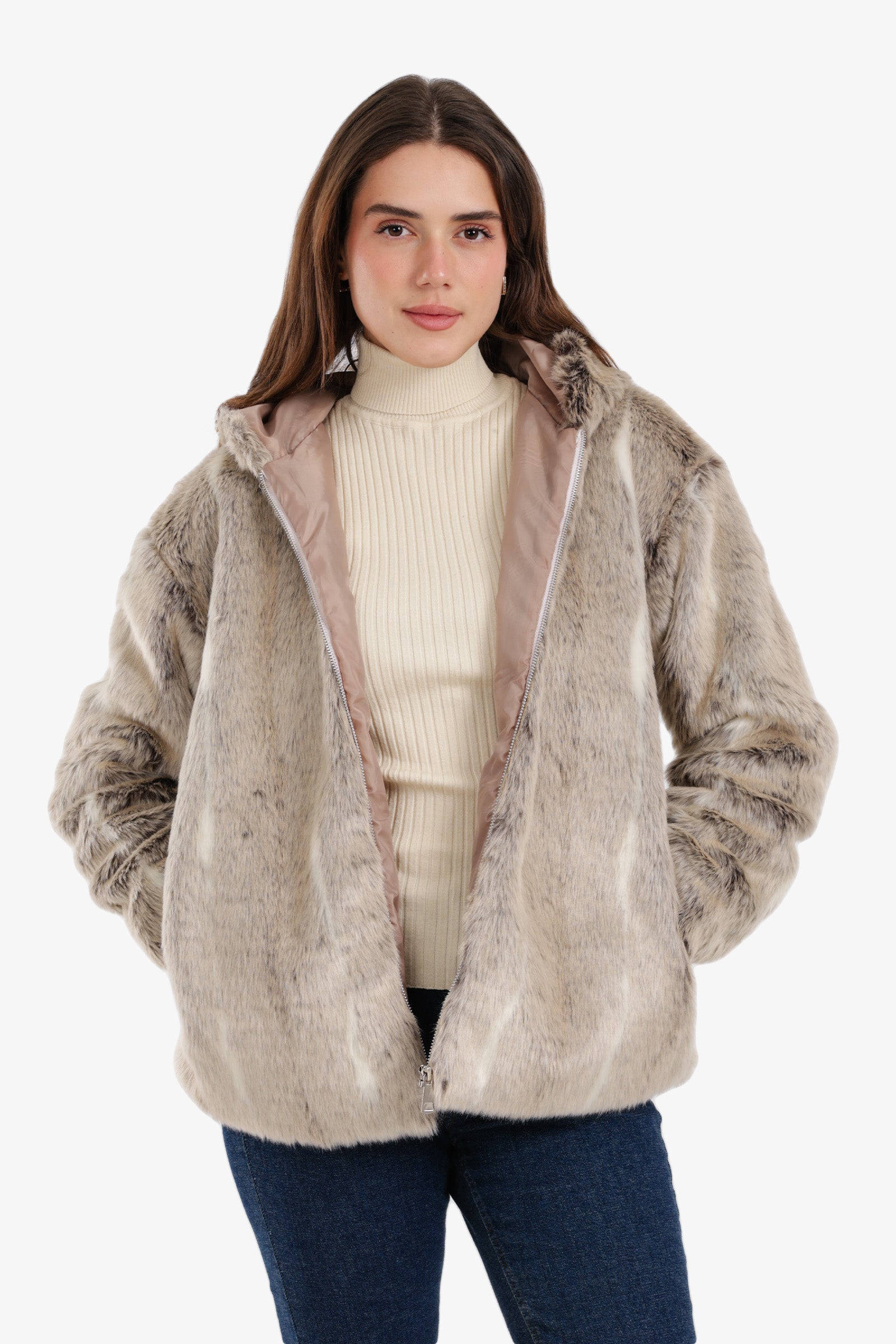 Hooded Fur Jacket