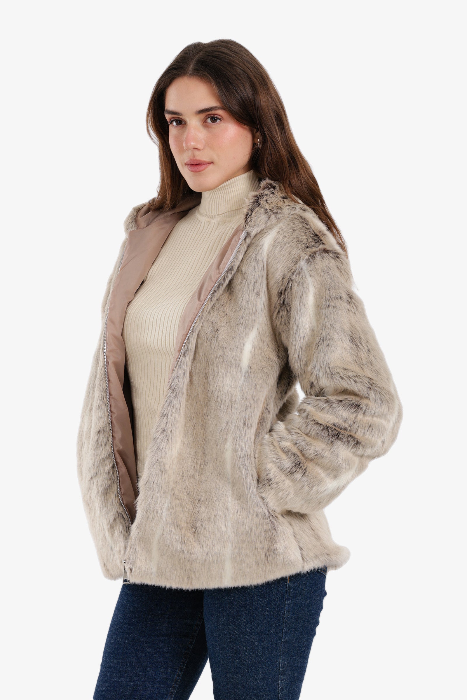 Hooded Fur Jacket