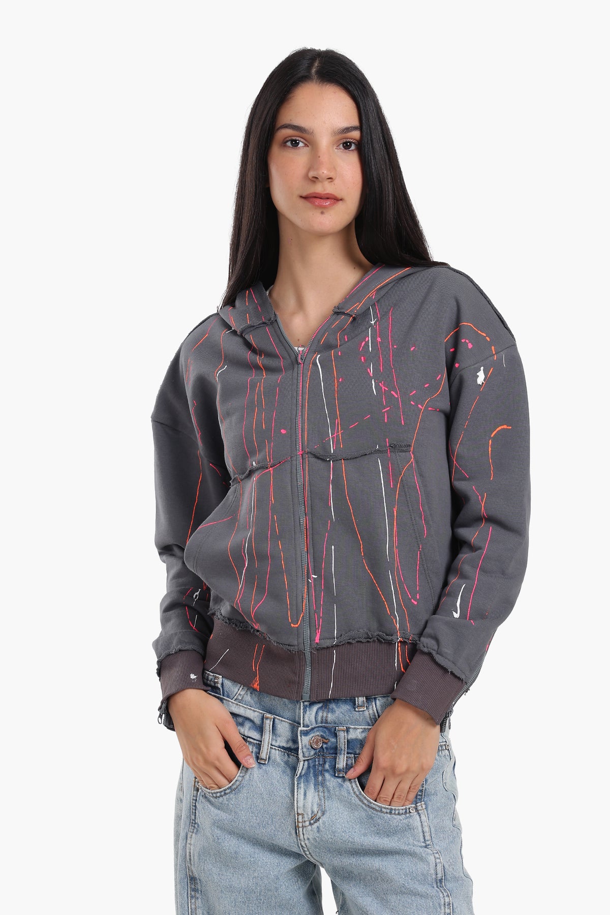 Lounge Jacket with Abstract Streaks