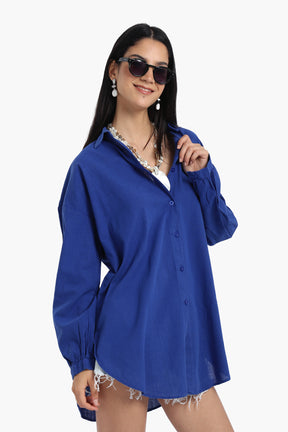 Linen Dropped Shoulder Shirt