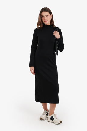 Mock Neck Midi Dress
