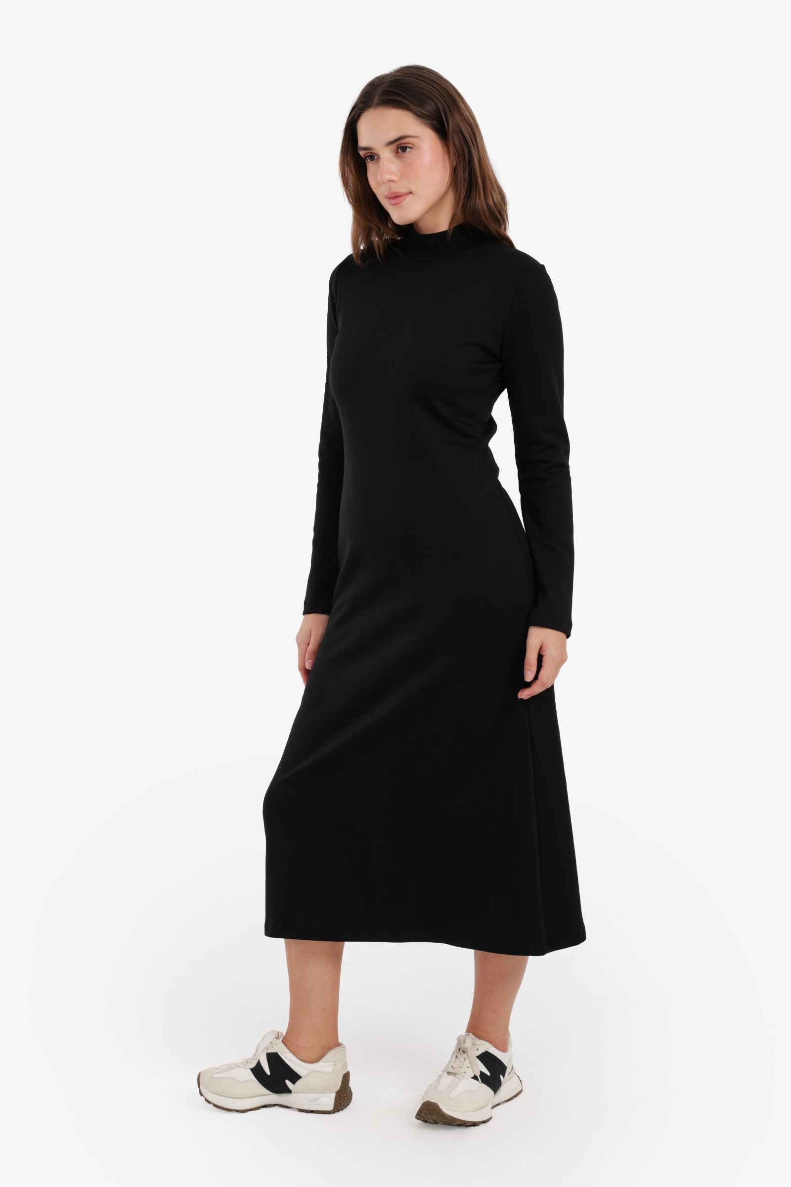 Mock Neck Midi Dress