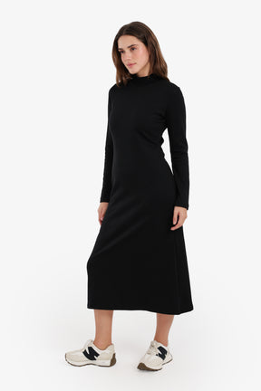 Mock Neck Midi Dress