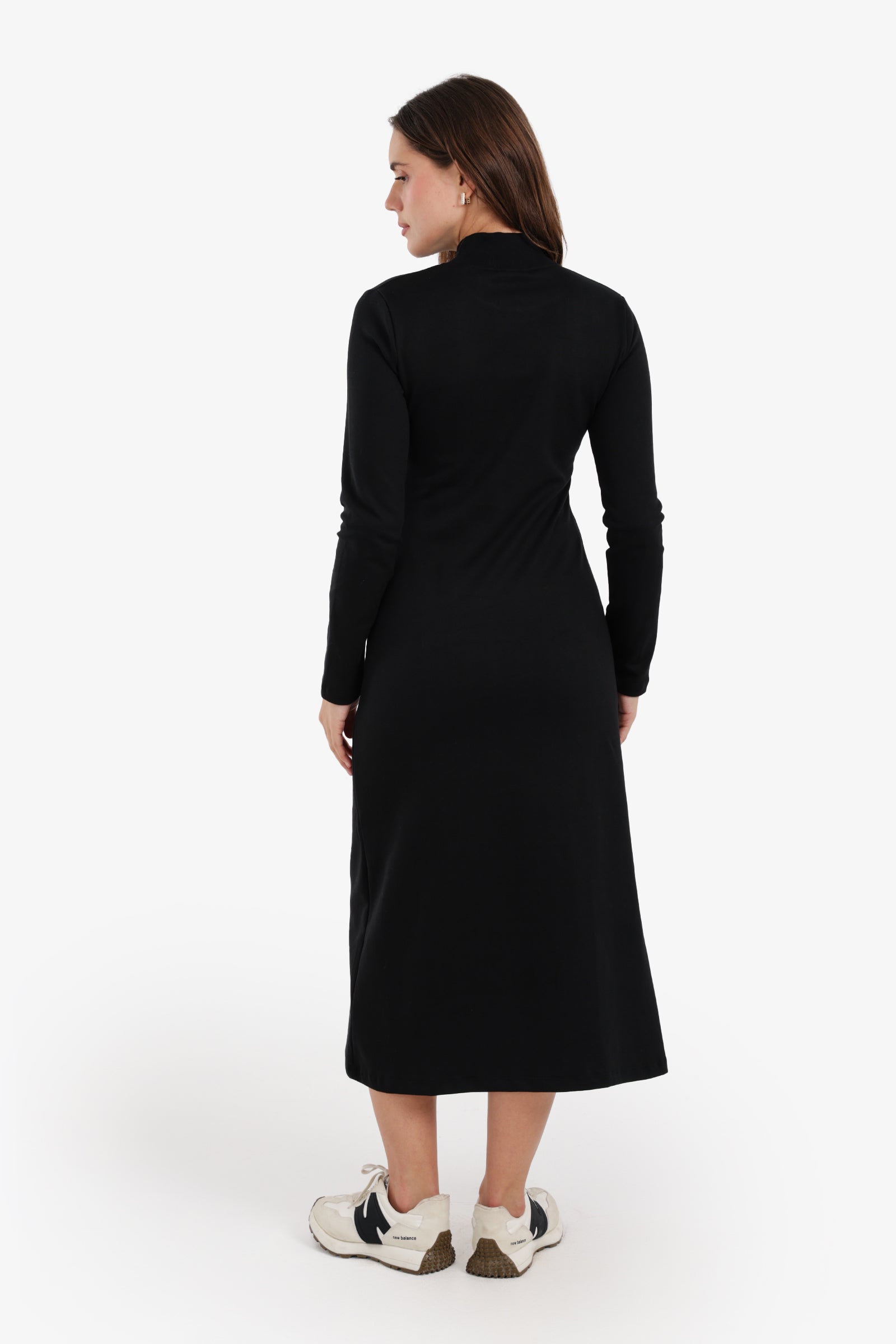 Mock Neck Midi Dress