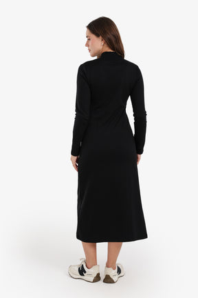 Mock Neck Midi Dress