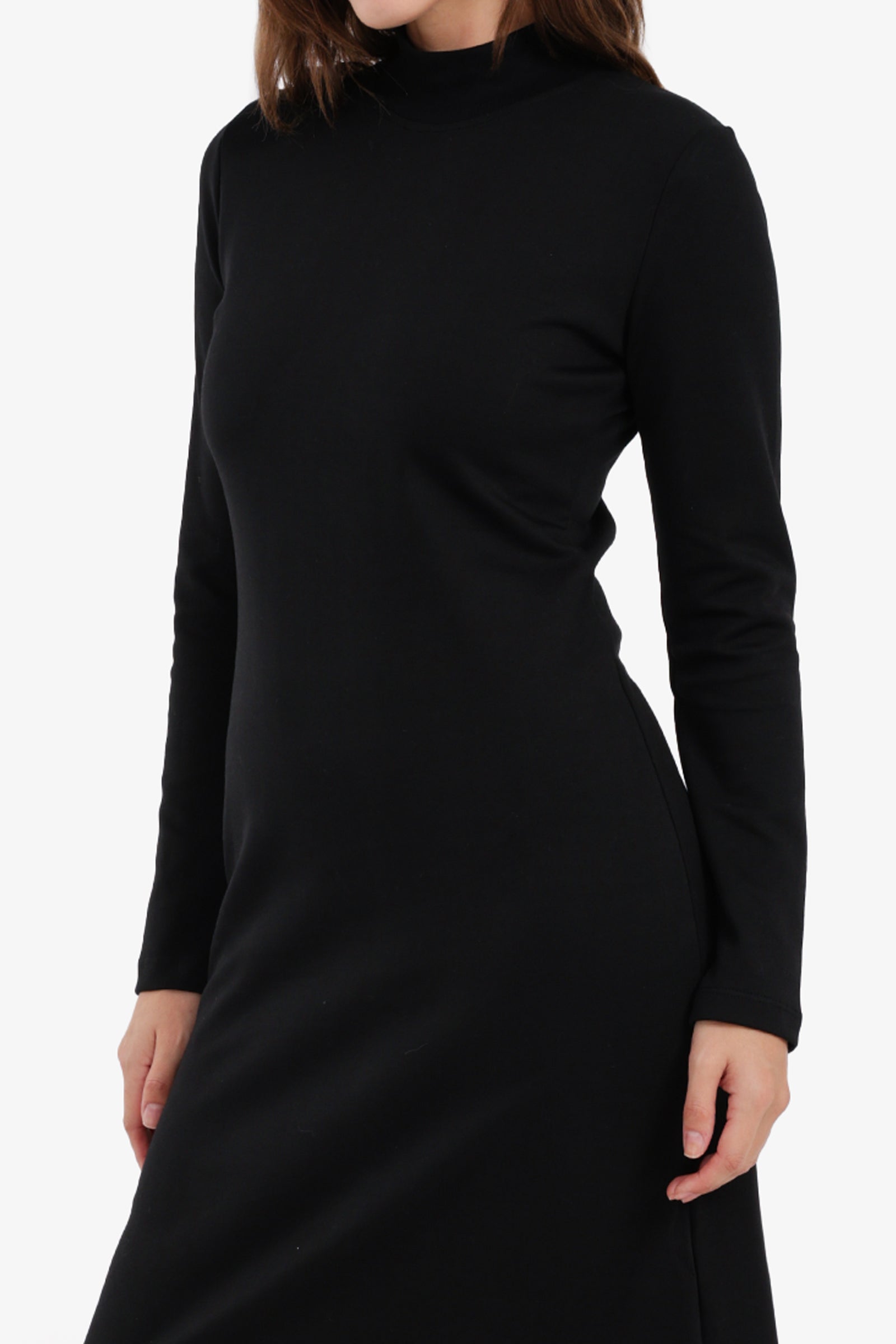 Mock Neck Midi Dress