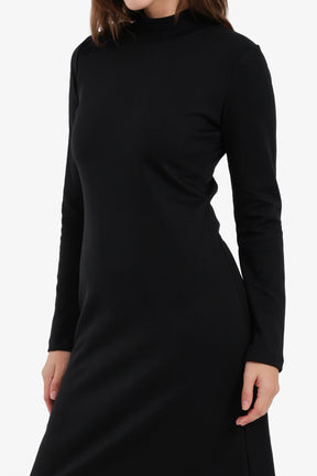 Mock Neck Midi Dress