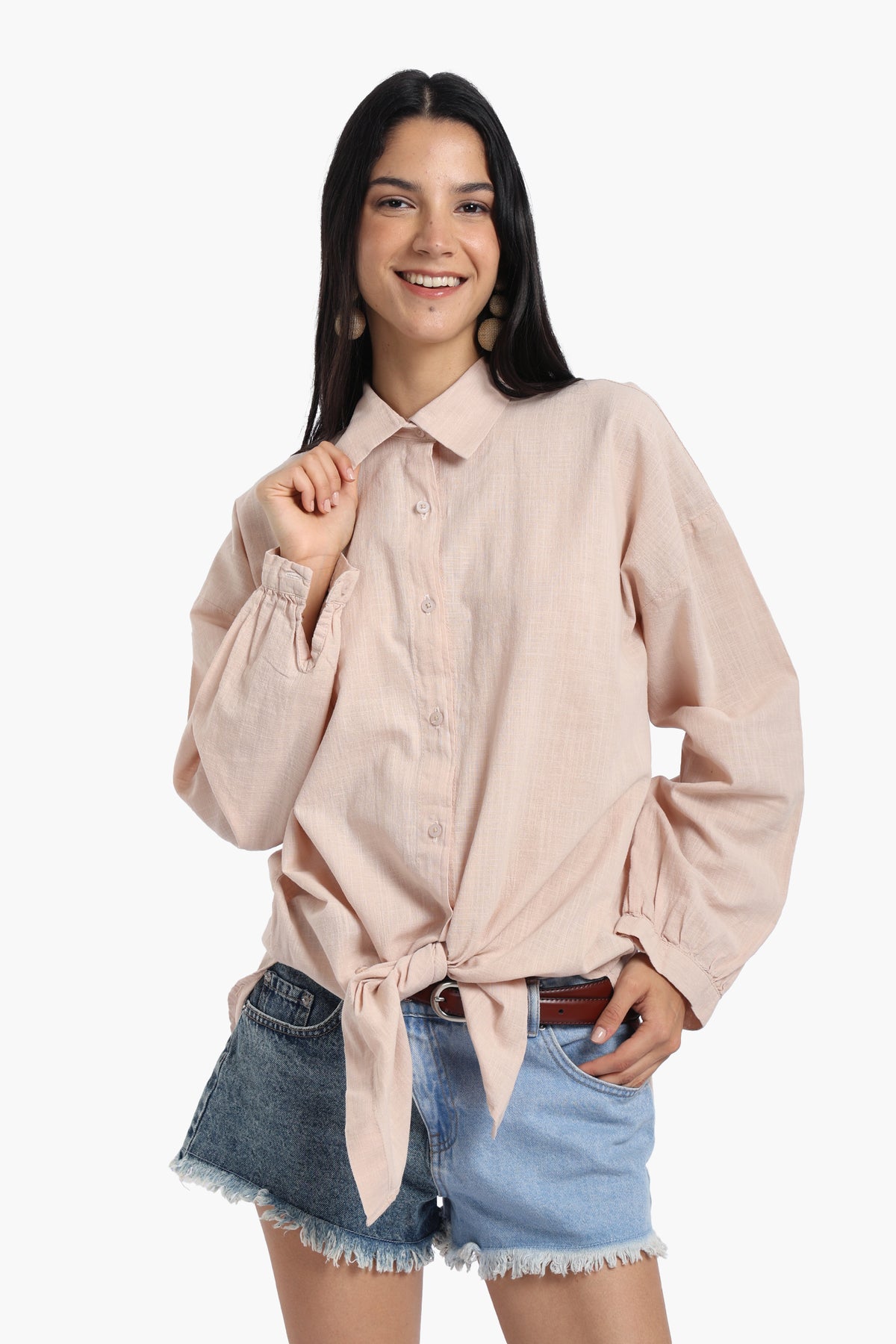 Linen Dropped Shoulder Shirt
