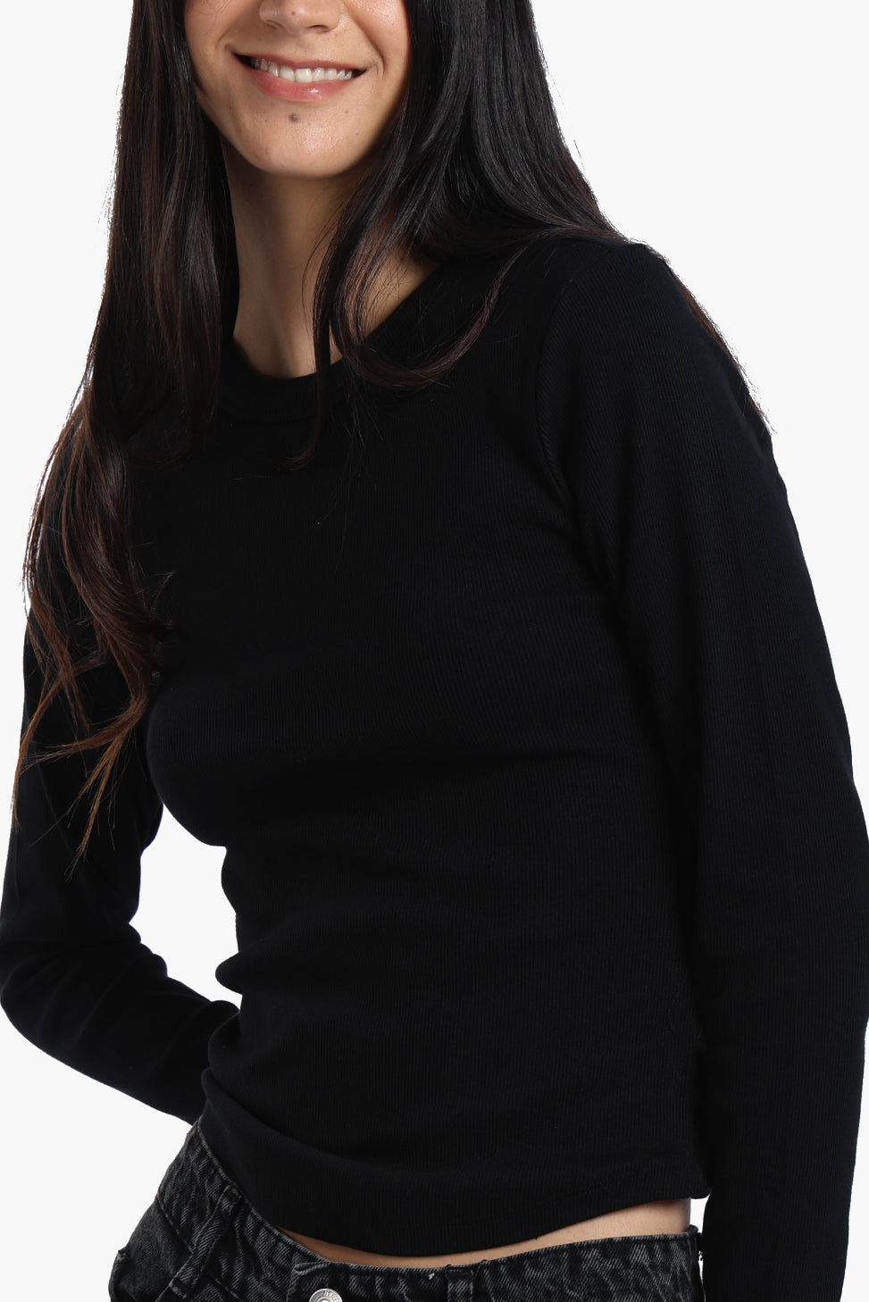 Ribbed Round Neck Top
