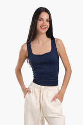 Sleek Solid Patterned Top
