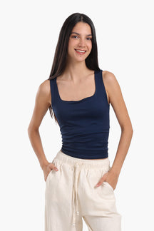 Sleek Solid Patterned Top