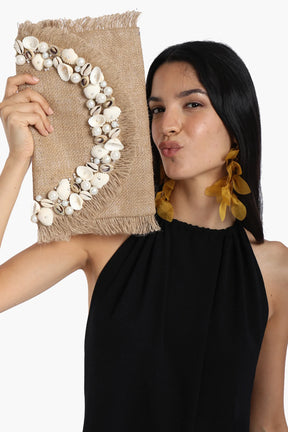 Envelope Clutch with Shell & Pearl