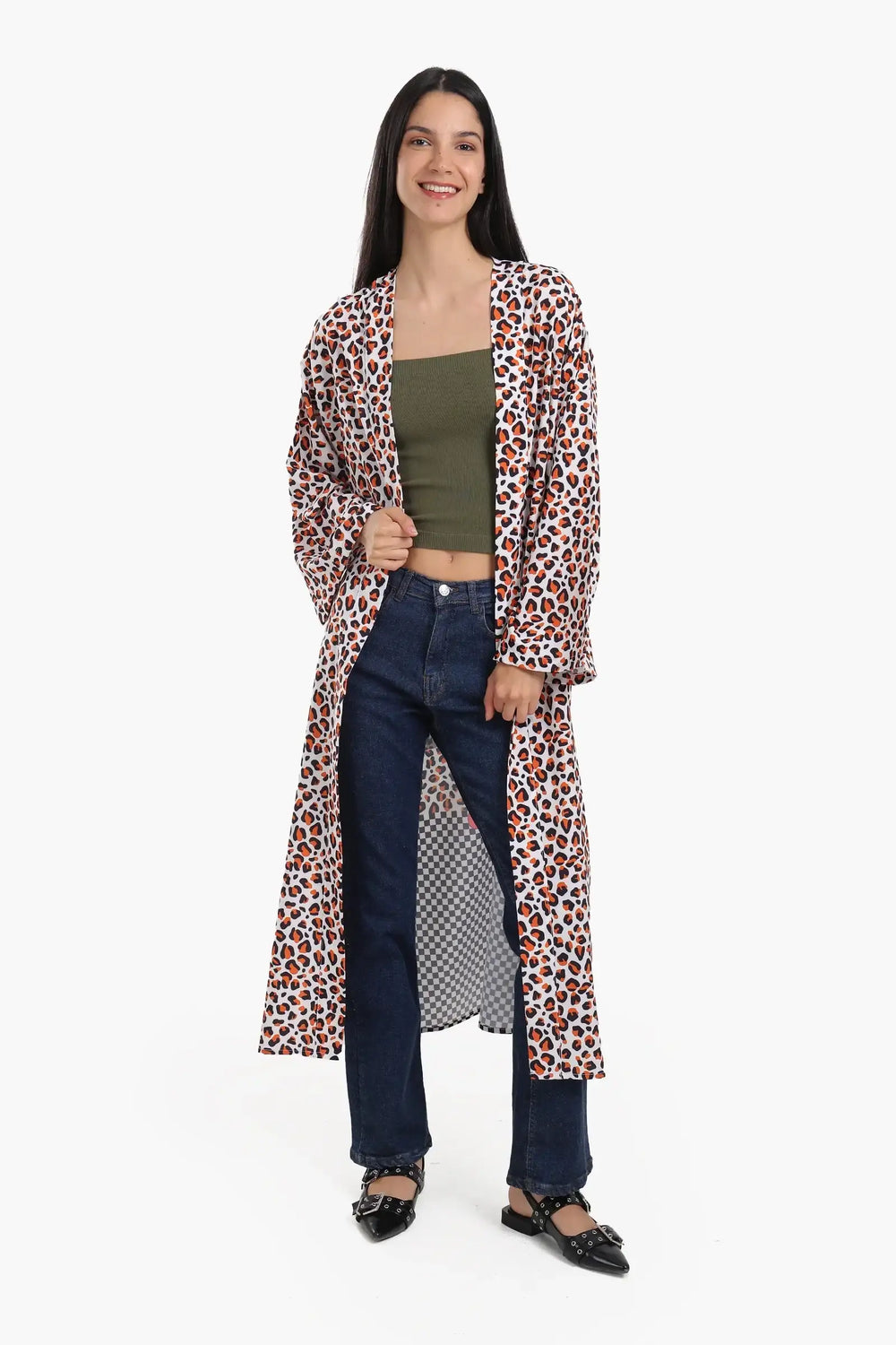 كيمونو منقوش ملون