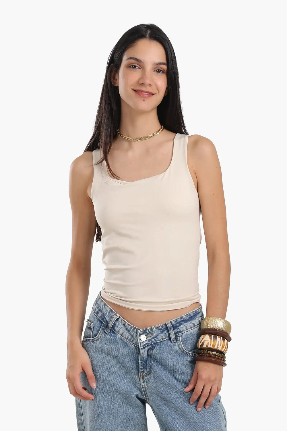 Microfiber Square Neck Top