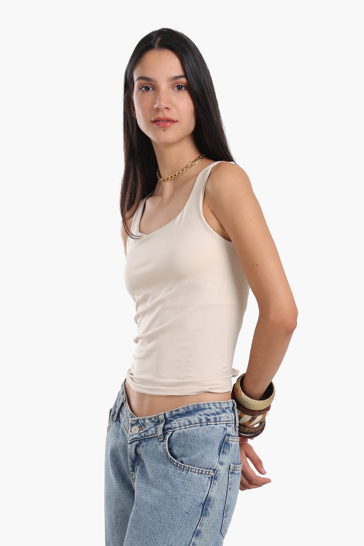 Microfiber Square Neck Top
