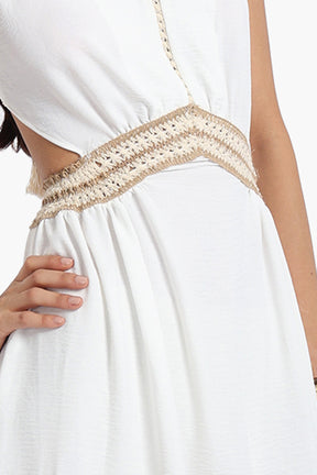 Crochet Detail White Dress
