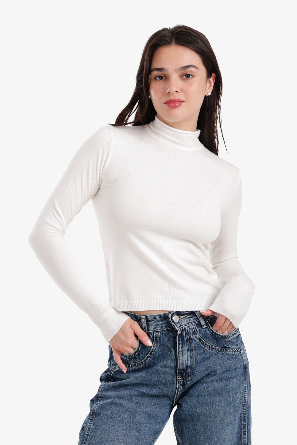 Slim Mock Neck Top