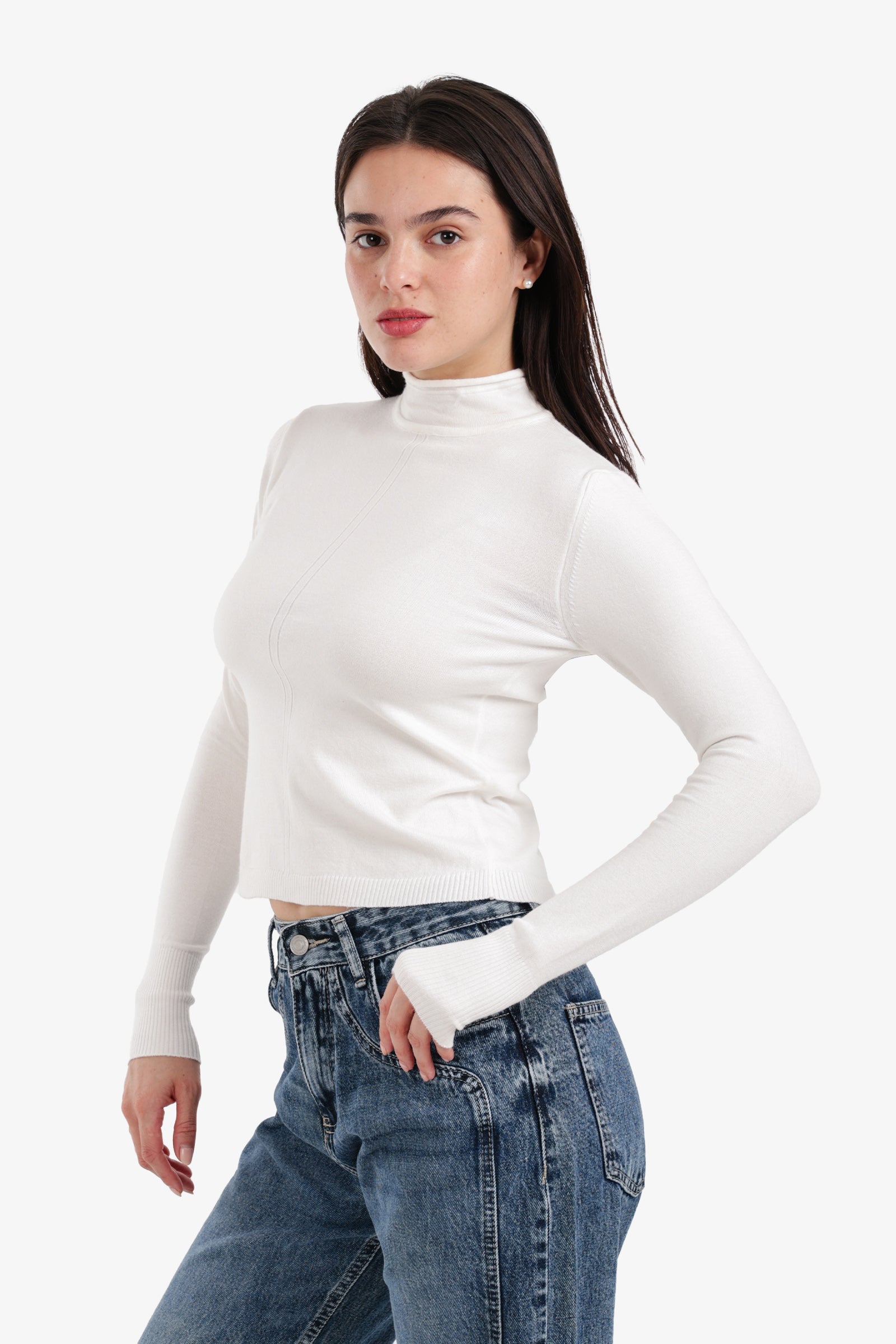 Slim Mock Neck Top