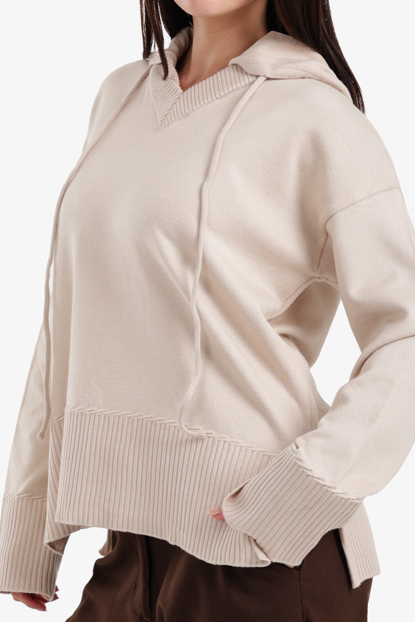 هودي لاونج مضلع بياقة V