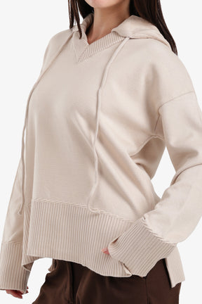 هودي لاونج مضلع بياقة V