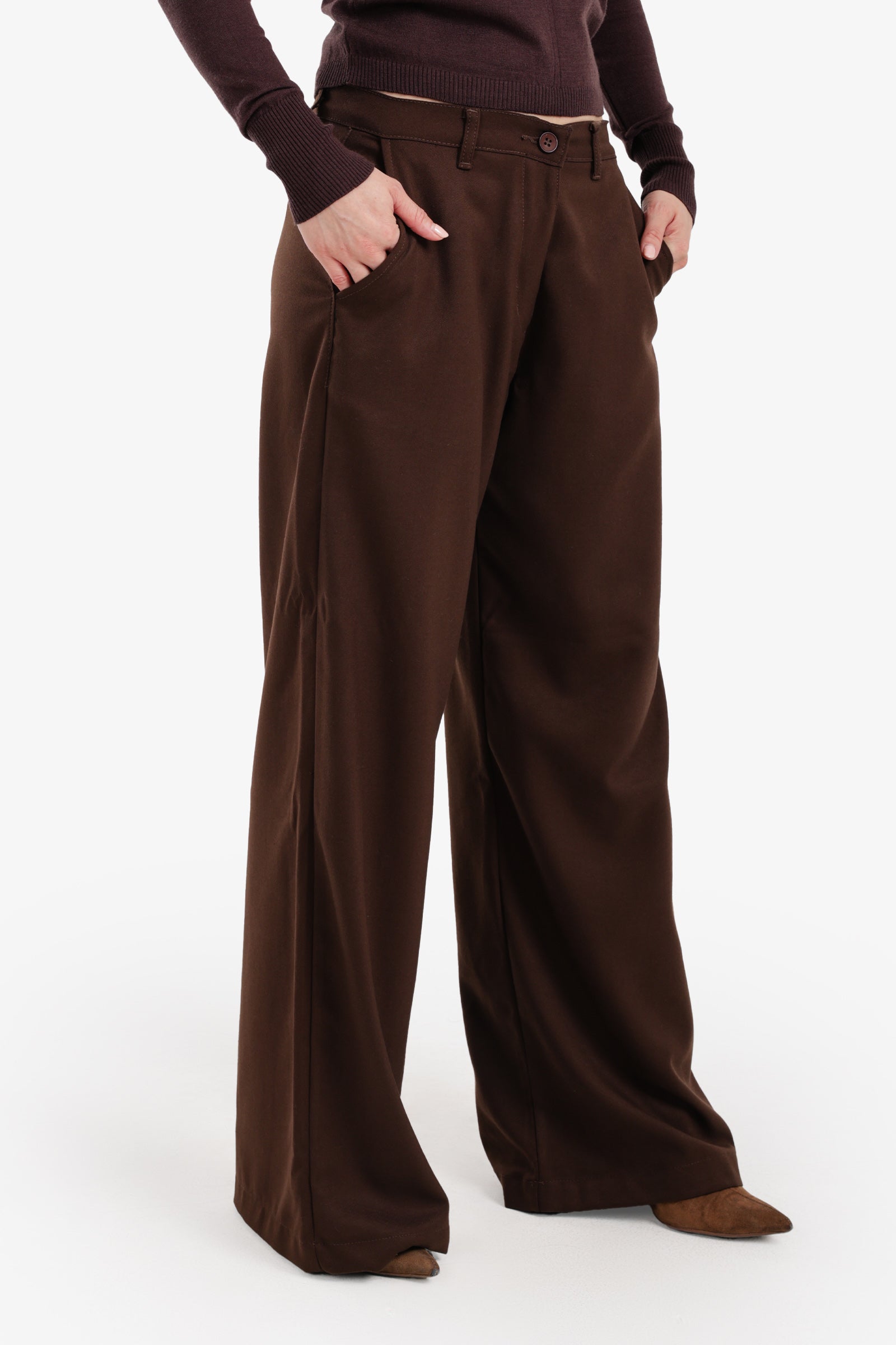 Wide-Leg Straight Cut Pants