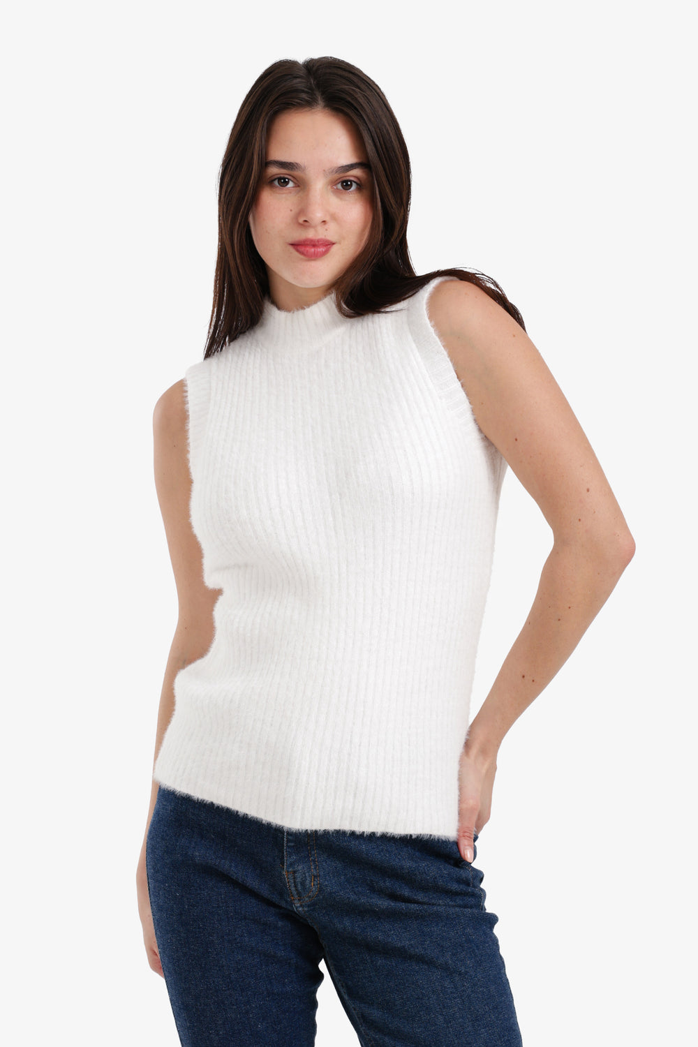 Sleeveless Ribbed Lounge Pullover