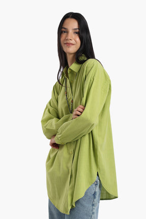 Linen Dropped Shoulder Shirt