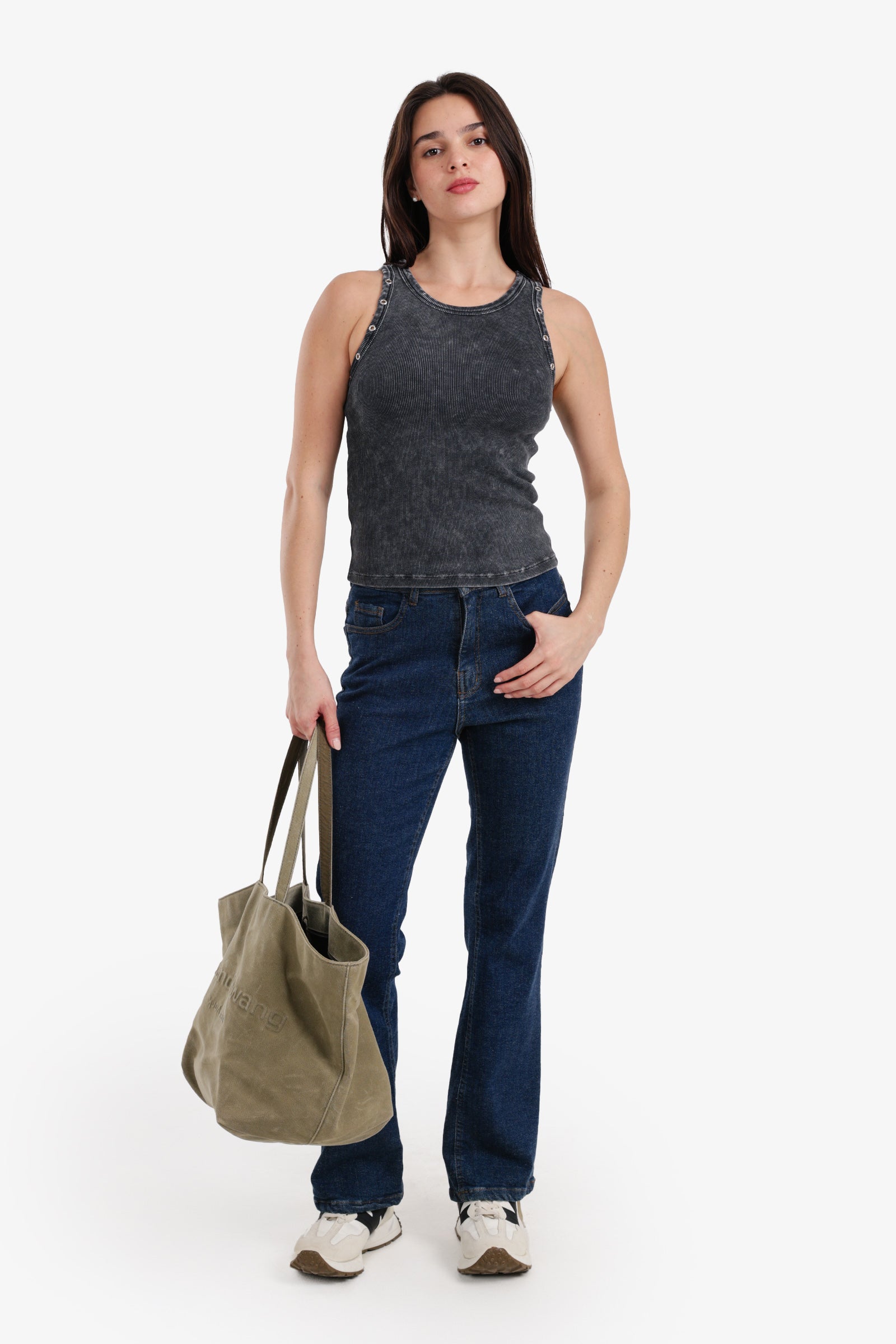 Slim Fit Ribbed Racerback Top