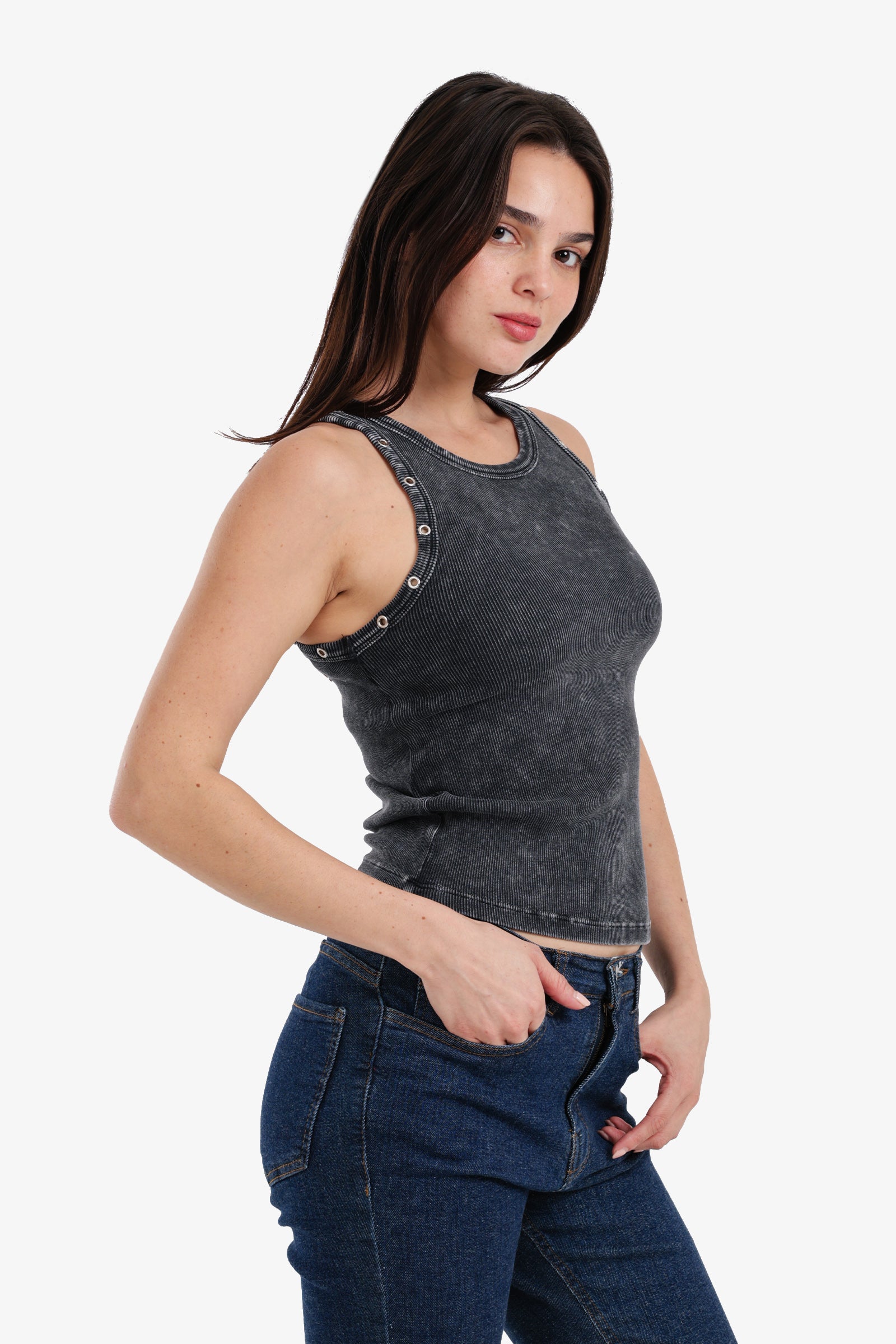 Slim Fit Ribbed Racerback Top