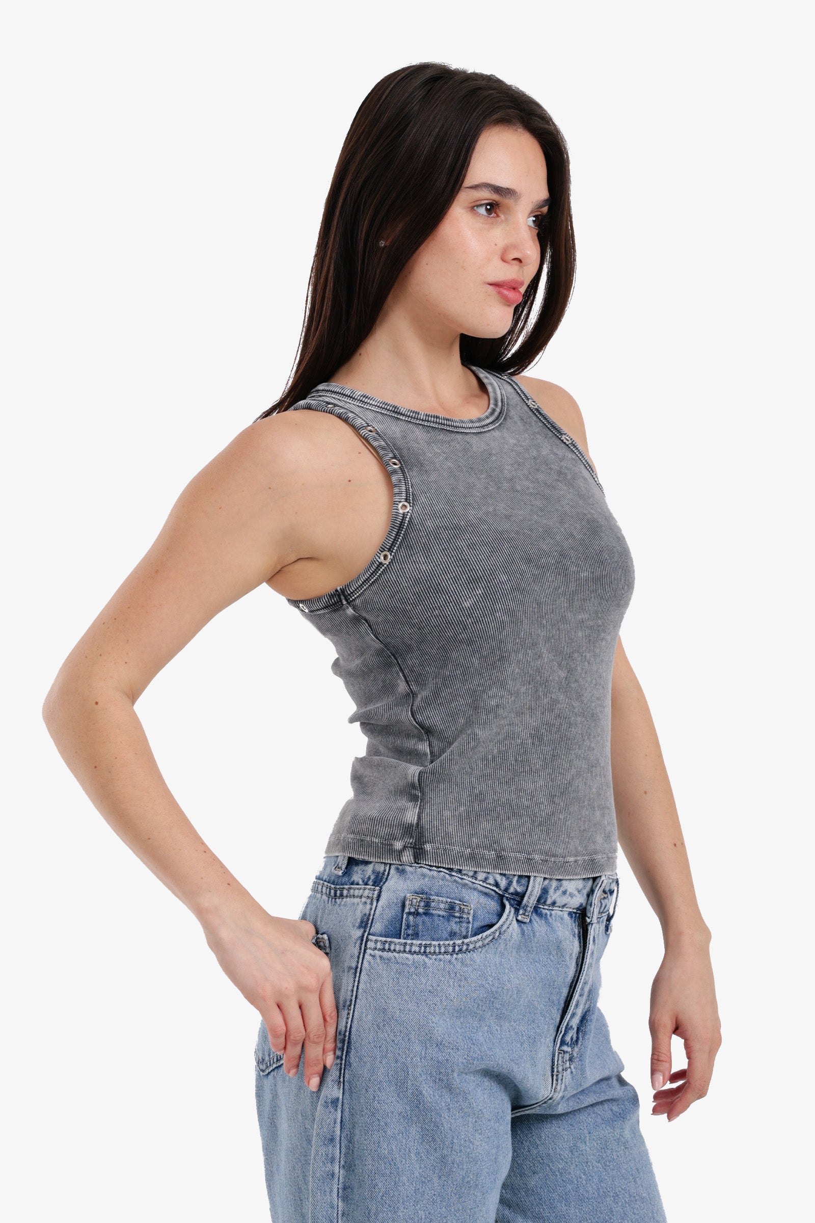Slim Fit Ribbed Racerback Top