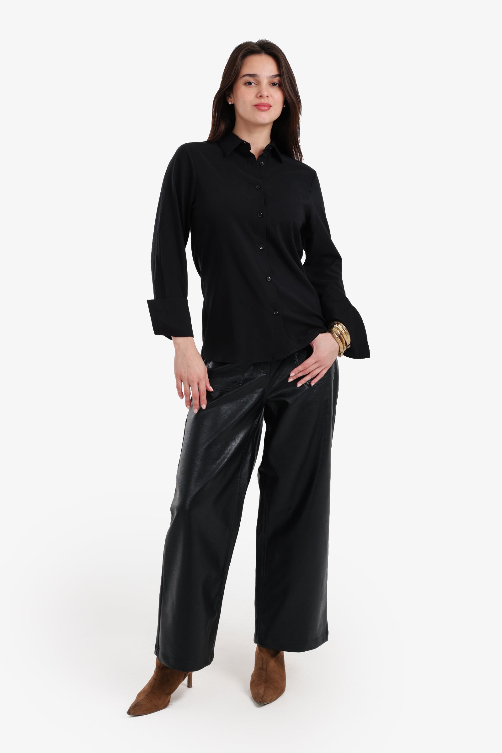 Turned-Down Collar Shirt