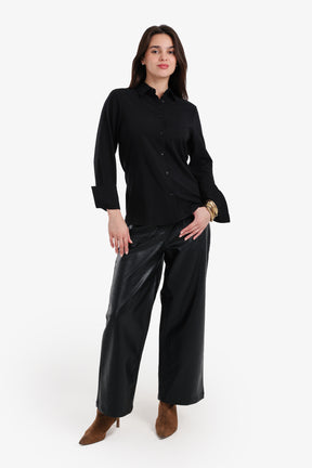 Turned-Down Collar Shirt