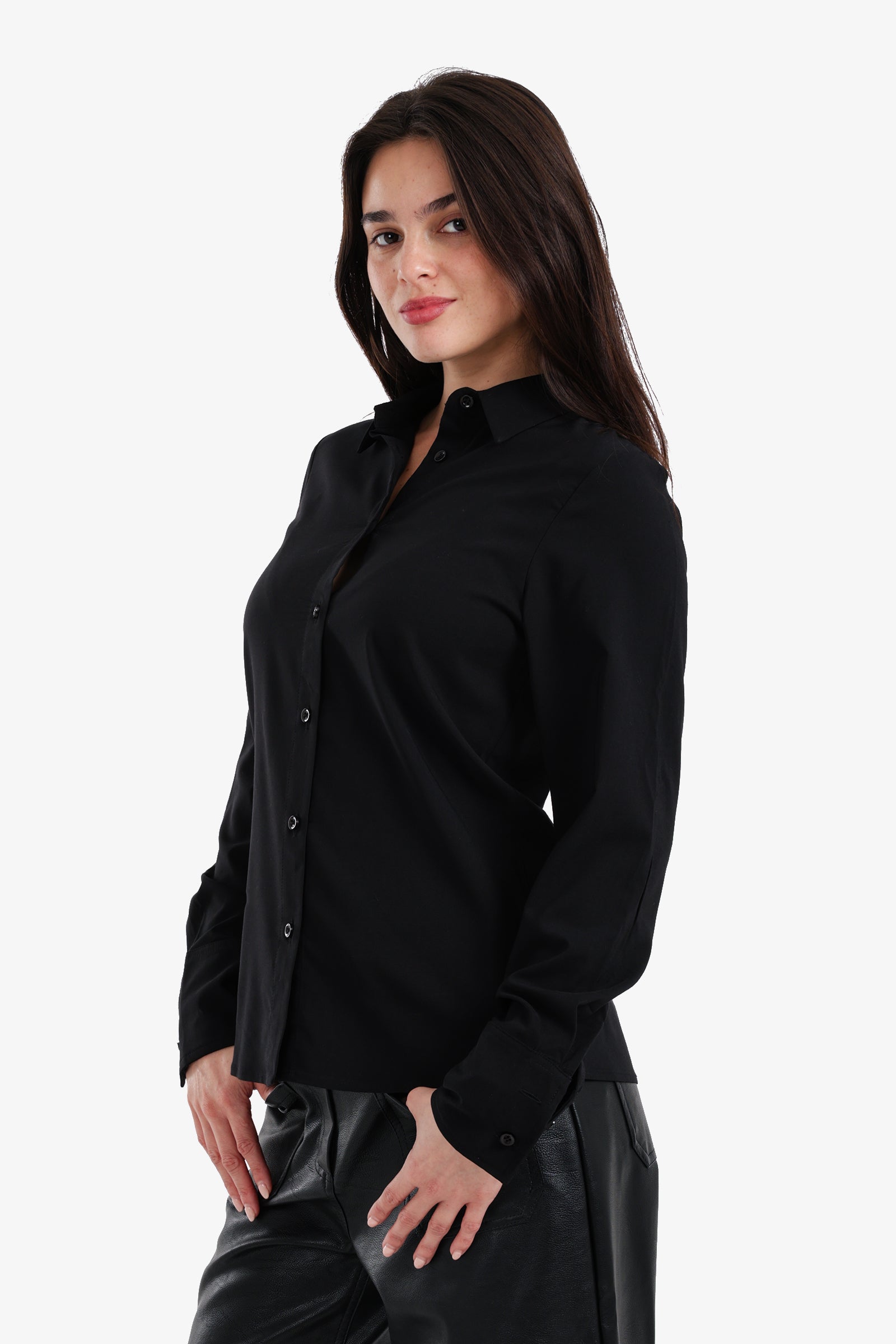 Turned-Down Collar Shirt