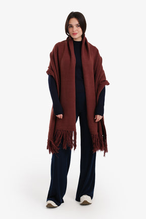 شال مستطيل بشراشيب