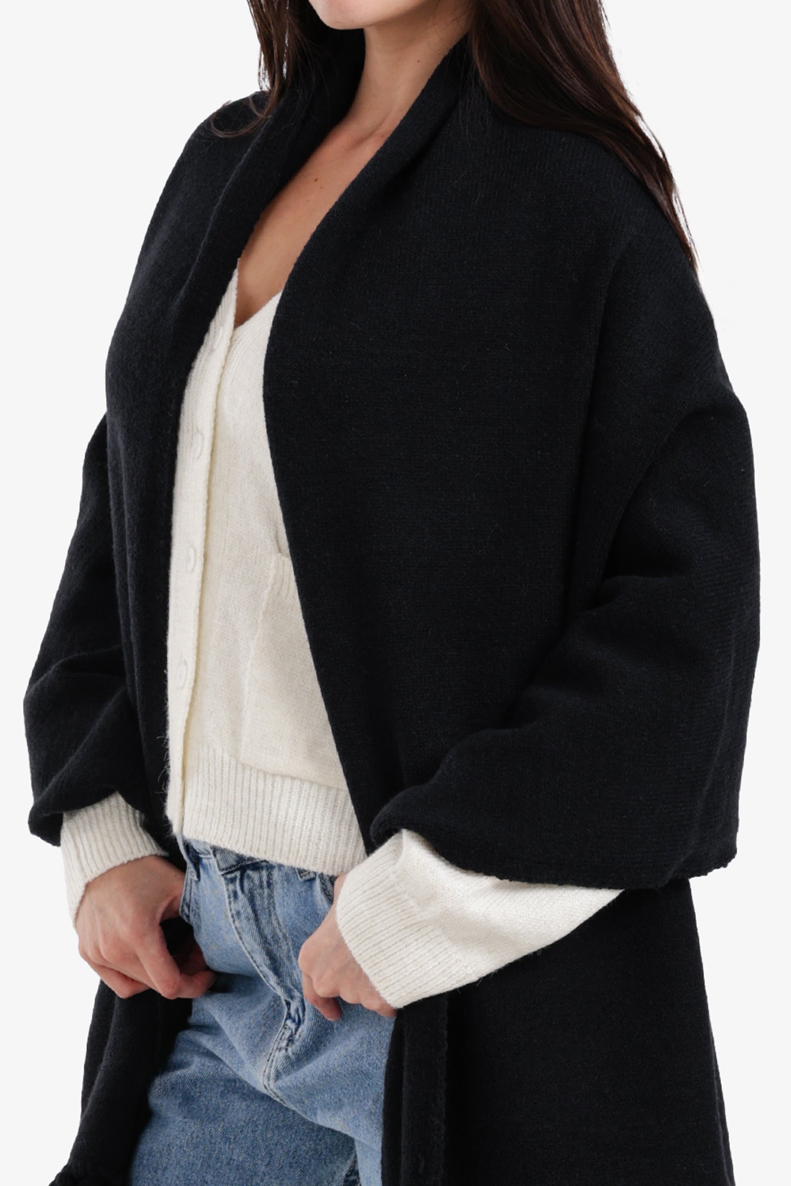 شال مستطيل بشراشيب