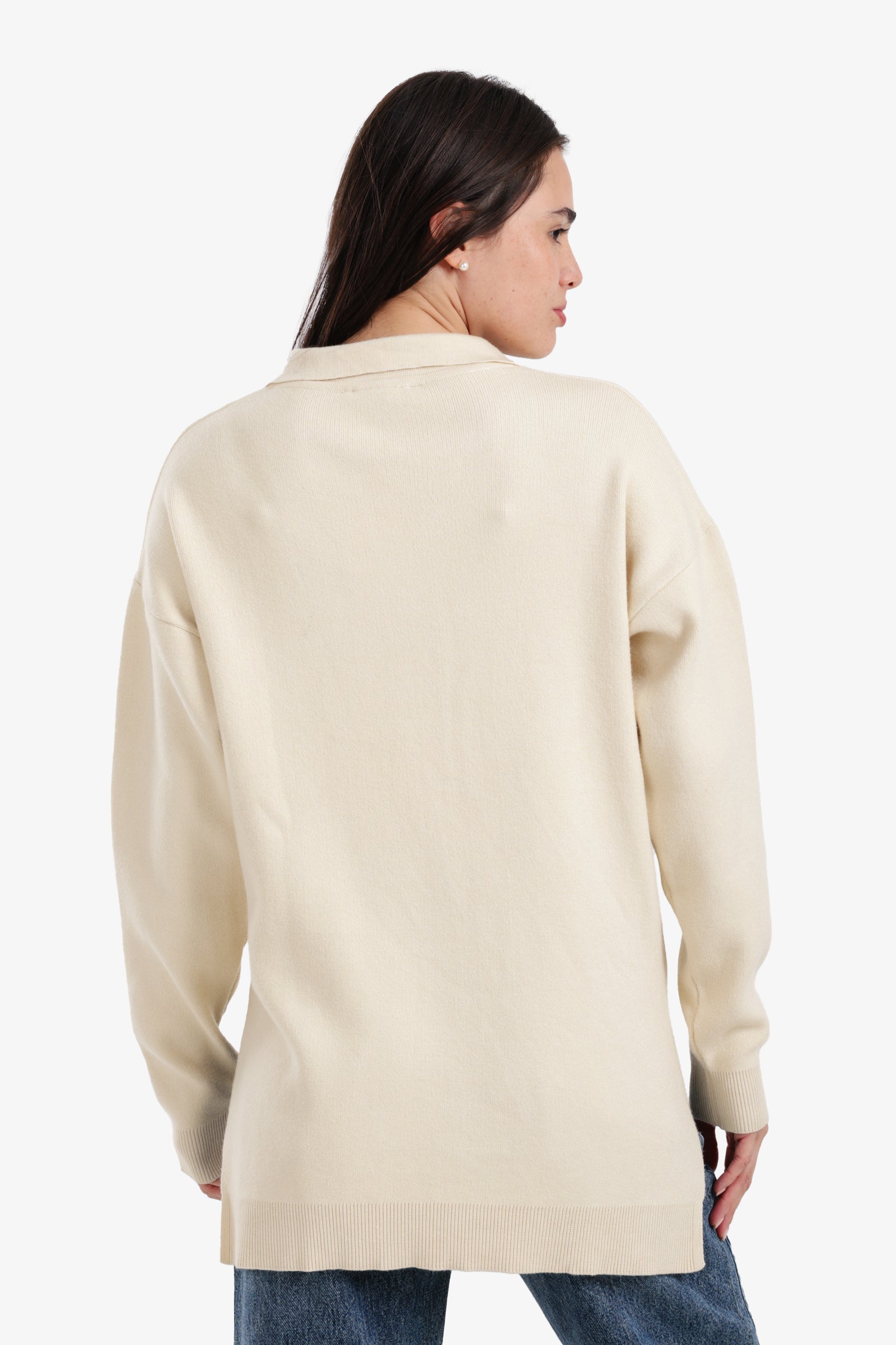 Relaxed Fit Side-Slit Pullover