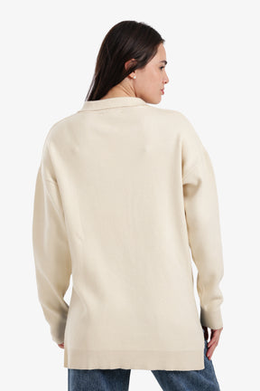 Relaxed Fit Side-Slit Pullover