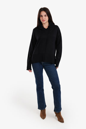 هودي لاونج مضلع بياقة V