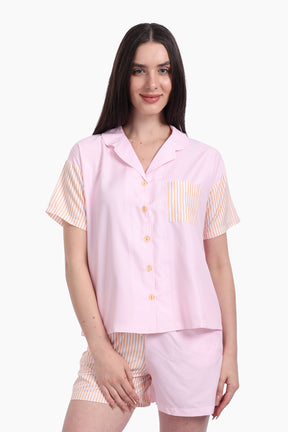 Striped Color Block Pyjama Set
