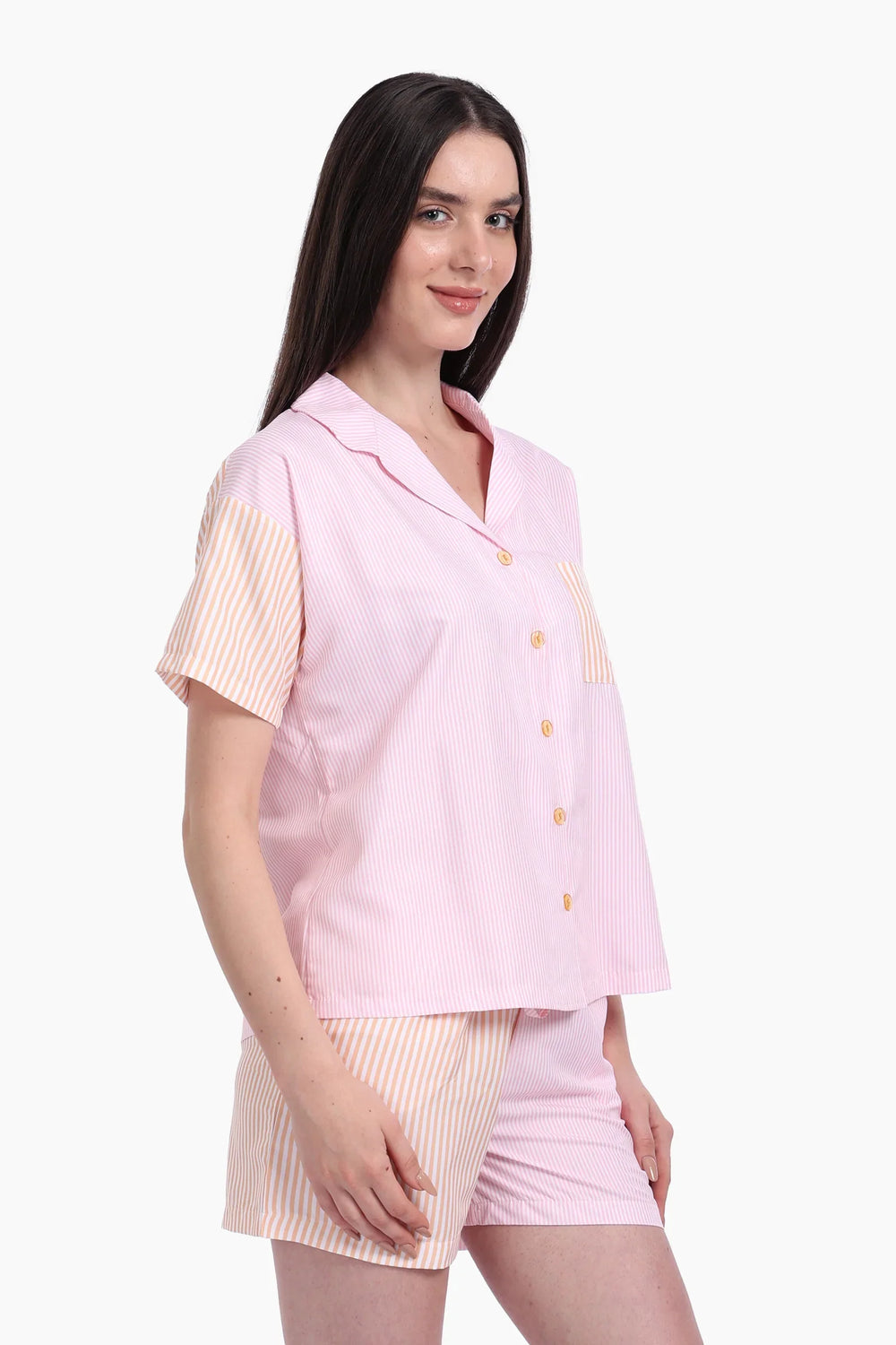 Striped Color Block Pyjama Set