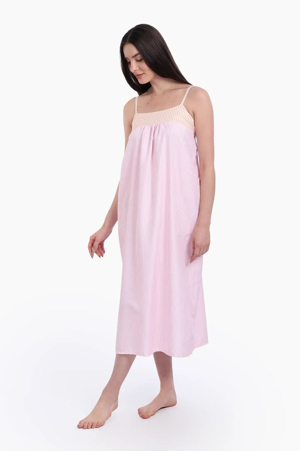 Striped Nightgown with Back Bow